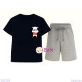  Bộ Thun Bé Trai Tay Ngắn Quần Ngắn Hình Shin Áo Đỏ (23kg - 62kg) 