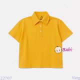  Áo Thun Cổ Trụ Bé Trai Bé Gái Tay Ngắn Màu Trơn (30-75kg) 