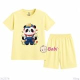  (M7) Bộ Bé Gái Tay Ngắn Quần Lửng Hình Gấu (30-55kg) 
