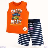  Bộ Sát Nách Quần Lửng In Hình Xe (30-47kg) 