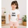  (H5) Áo Thun Bé Trai Bé Gái Cotton In Chữ Shun Shine Mặc Mát Mùa Hè (33-70Kg) 