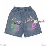  Quần Short Jeans Bé Gái In Chữ M10 (26-45kg) 