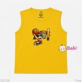  Áo Ba Lỗ Bé Trai Cotton Mát Mẻ Hè Hình Bóng Rổ (27–65kg) 