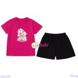  Bộ Bé Gái Tay Ngắn Quần Đùi Hình Bé Và Cún (24-52kg) 