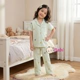  Bộ Pijama Tay Ngắn Quần Dài Họa Tiết Dâu M3 (25-58kg) 
