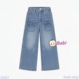  Quần Jeans Suông Dài Thêu Nơ Màu Cho Mẹ Và Bé (28kg - 50kg) 