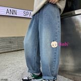  Quần Jeans Trẻ Em  Màu Trơn In Chữ LCBA (30kg - 47kg) 