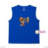  Áo Ba Lỗ Bé Trai Cotton Mát Mẻ Hè Hình Bóng Rổ (27–65kg) 