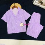  Bộ Pijama Tay Ngắn Quần Dài Họa Tiết Caro (25-58kg) 