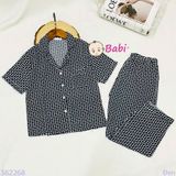  Bộ Pijama Tay Ngắn Quần Dài Họa Tiết Caro (25-58kg) 