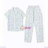  Bộ Pijama Tay Ngắn Quần Dài Hình Gấu M2 (25-58kg) 