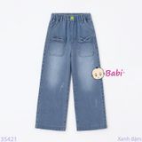  Quần Jeans Suông Dài Thêu Nơ Màu Cho Mẹ Và Bé (28kg - 50kg) 