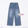  Quần Jeans Suông Dài Thêu Nơ Màu Cho Mẹ Và Bé (28kg - 50kg) 