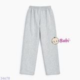  Quần Thun Suông Dài Bé Trai Bé Gái Màu Trơn M3 (33-68kg) 