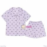  Bộ Pyjama tay ngắn quần đùi Bé Gái Hình Tim (30-60kg) 