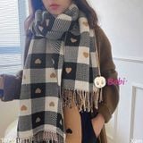  Khăn Choàng Họa Tiết Tim Xinh Xắn 