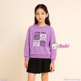  Áo Thun Cổ Tròn Cho Bé Gái Tay Dài Họa Tiết Xinh Xắn (6 - 15 tuổi) 