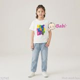  (H3) Áo Thun Bé Gái Cotton In Chữ Good Day Mặc Mát Mùa Hè (33-70Kg) 