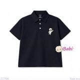  Áo Thun Cổ Trụ Bé Trai Bé Gái Tay Ngắn Phi Hành Gia (30-75kg) 