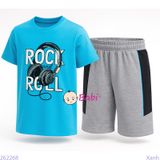  Bộ Tay Ngắn Quần Lửng In Chữ Rock (48-60kg) 