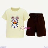  Bộ Thun Bé Trai Tay Ngắn Quần Ngắn Hình Đ.O.R.E.M.O.M (23kg - 62kg) 