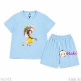  Bộ Thun Mát Bé Gái Hoa Tím Mùa Hè Size 20-55kg 