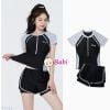 Bộ Bơi Tay Ngắn Quần Ngắn Cho Nữ In Chữ Daisy (35-65kg)