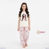  Bộ Bé Gái Tay Ngắn Quần Đũi Họa Tiết Mèo Hồng (20-72kg) 
