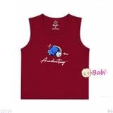  (M3) Áo Ba Lỗ Bé Trai Cotton Mát Mẻ Hè In Hình Nón (27–65kg) 