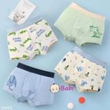  Set 4 Chip Đùi Cotton Bé Trai Họa Tiết Hình Thú (35-50kg) 