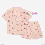  Bộ Pijama Tay Ngắn Quần Đùi Họa Tiết Nơ (25-58kg) 