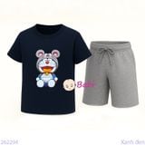  Bộ Thun Bé Trai Tay Ngắn Quần Ngắn Hình Đ.O.R.E.M.O.M (23kg - 62kg) 