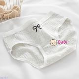  Set 6 Chip Tam Giác Họa Tiết Nơ Xám Cho Bé (40-55kg) 