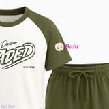  Bộ Thun Bé Trai Tay Ngắn Quần Lửng Chữ FADED (35kg - 60kg) 