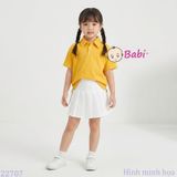  Áo Thun Cổ Trụ Bé Trai Bé Gái Tay Ngắn Màu Trơn (30-75kg) 