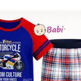  Bộ Tay Ngắn Raplang Quần Lửng In Hình Moto (30-47kg) 