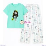  Bộ Tay Ngắn Quần Suông Dài Bé Gái Hoa Vàng (20-72kg) 