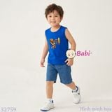  Áo Ba Lỗ Bé Trai Cotton Mát Mẻ Hè Hình Bóng Rổ (27–65kg) 