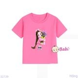  Áo Thun Tay Ngắn Cho Bé Gái Họa Tiết Váy Hồng (31-46kg) 