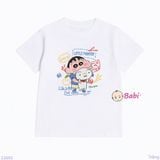  Áo Thun Gia Đình In Hình Bé Shin Áo Xanh (26-72kg) 