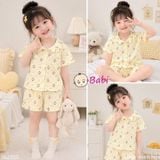  Bộ Pyjama tay ngắn quần đùi Bé Gái Hình Thỏ (30-60kg) 