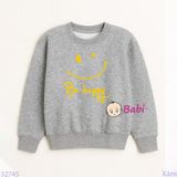  Áo Thun Tay Dài Form Rộng Hình Mặt Cười (17kg - 75kg) 