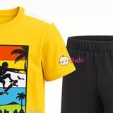  Bộ Tay Ngắn Quần Lửng In Chữ Nevada (30-47kg) 