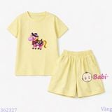  Bộ Bé Gái Tay Ngắn Quần Đùi In Chú Ngựa (20-55kg) 