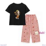 Bộ Bé Gái Tay Ngắn Quần Đũi Họa Tiết Bé Hoa Cam (20-46kg) 