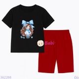  Bộ Bé Gái Tay Ngắn Quần Lửng Bé Nơ Xanh (20-55kg) 