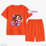 Bộ Bé Gái Quần Lửng In Hình Tiên Cá Xinh Xắn (23-56kg) 