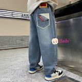  Quần Jeans Trẻ Em  Màu Trơn Túi Lật (30kg - 47kg) 