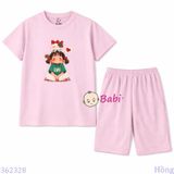  Bộ Bé Gái Tay Ngắn Quần Lửng Bé Mèo (20-55kg) 