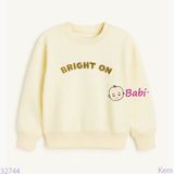  Áo Thun Tay Dài Form Rộng Chữ Bright On (17kg - 75kg) 